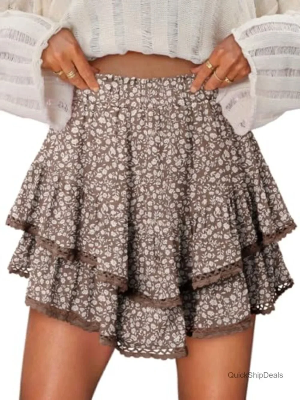 Flowy Ruffle Skort Shorts for Women High Waisted Tennis Skort Summer